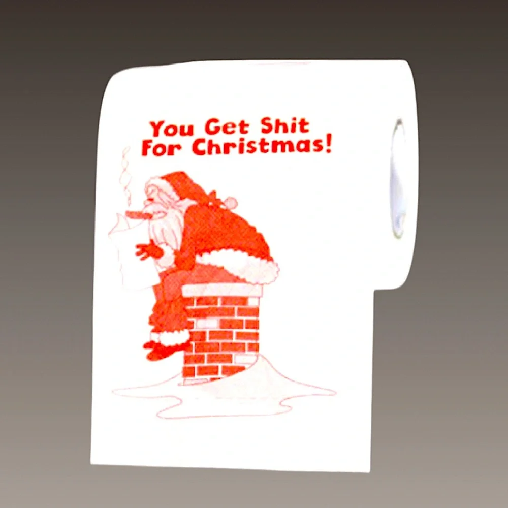 NWT Gag Gift “You get shit for Christmas” 8‎ rolls of toilet paper